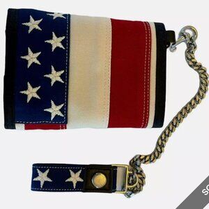 Saint Laurent Canvas Bifold Wallet America Flag Made in Italy